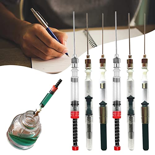 Füllfederhalter Tintenpatronen Wandler Füller Tintenstift Tinte Spritze Gerät Werkzeug,Brunnen Stift Tinte Spritze Füllstoff Tinte Füllung Spritze Konverter Stumpfen Nadelspitze für Ink,6PCS von SEMINISMAR