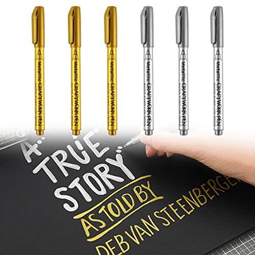 Metallic Marker Pens Kreidestifte,Glanzlackmarker,Permanent Marker Lackstifte Wasserfeste Stifte set,silber&Gold,für Gästebuch, Coloring Bücher DIY Photo Album Dekoration,Permanent Marke,6 PCS Metallic Marker Pens Kreidestifte,Glanzlackmarker,Permanent Marker Lackstifte Wasserfeste Stifte set,silber&Gold,für Gästebuch, Coloring Bücher DIY Photo Album Dekoration,Permanent Marke,6 PCS von SEMINISMAR