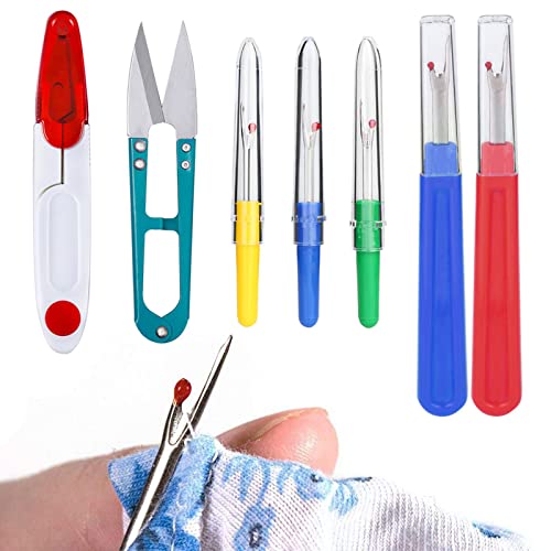Nahttrenner,Nahtauftrenner,Nahttrenner Auftrenner,Nahttrenner Groß/Klein,Nahttrenner Set,Faden Trenner, Seam Ripper Kit,Trimmschere,Bunte Faden Unpicker FüR Hand Sticken Kreuzstich von SEMINISMAR