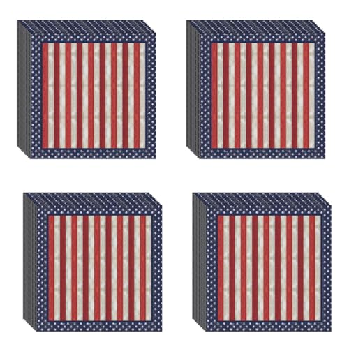 Servietten Amerikanische,Independence Day Servietten,USA Servietten,Amerikanische Servietten,USA Veterans Day napkin,American flag napkin,für Gedenktag,patriotische Tagesdekorationen,16.5X16.5cm,24pcs von SEMINISMAR