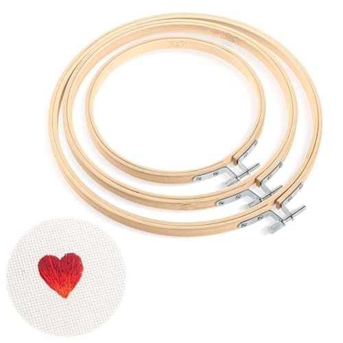 Stickrahmen,Bambus Stickrahmen Kreuzstich Rahmen,Stickrahmen Kreuzstich Stickrahmen Set,Embroidery Hoop,Stickrahmen Holz Set, Bambus Kreis Kreuz,Strickrahmen,zum Basteln,Nähen und DIY,13,18,20cm Stickrahmen,Bambus Stickrahmen Kreuzstich Rahmen,Stickrahmen Kreuzstich Stickrahmen Set,Embroidery Hoop,Stickrahmen Holz Set, Bambus Kreis Kreuz,Strickrahmen,zum Basteln,Nähen und DIY,13,18,20cm von SEMINISMAR