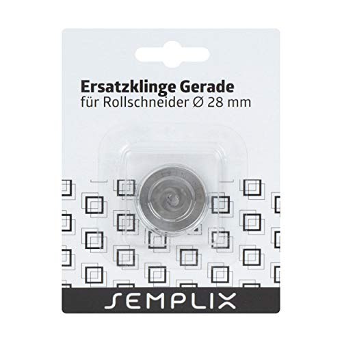 SEMPLIX Ersatzklinge Rollschneider Gerade 28mm: Zum Nähen, Handarbeiten, Basteln | für Stoffe, Filz, Leder, Papier, Foto von SEMPLIX