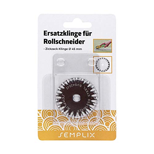 SEMPLIX Ersatzklinge Rollschneider Zacken 45mm: Zum Nähen, Handarbeiten, Basteln | für Stoffe, Filz, Leder, Papier, Fotos SEMPLIX Ersatzklinge Rollschneider Zacken 45mm: Zum Nähen, Handarbeiten, Basteln | für Stoffe, Filz, Leder, Papier, Fotos von SEMPLIX