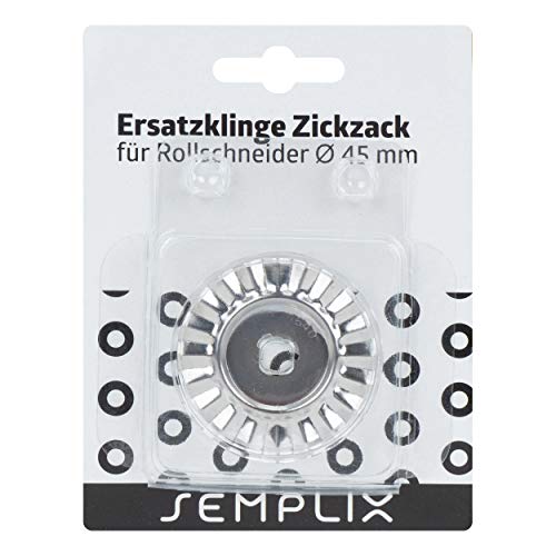 SEMPLIX Ersatzklinge Rollschneider Zickzack 45mm: Zum Nähen, Handarbeiten, Basteln | für Stoffe, Filz, Leder, Papier, Foto von SEMPLIX