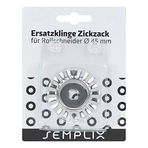 SEMPLIX Ersatzklinge Rollschneider Zickzack 45mm: Zum Nähen, Handarbeiten, Basteln | für Stoffe, Filz, Leder, Papier, Foto von SEMPLIX