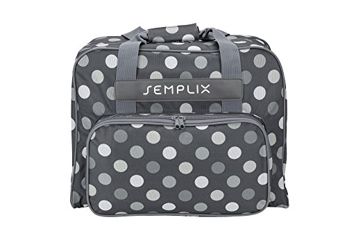 SEMPLIX Nähmaschinentasche Polka Dots 45x34x24 | stabile Transport und Aufbewahrungs Tasche in vielen frischen Farben, für alle gängigen Haushaltsnähmaschinen von SEMPLIX