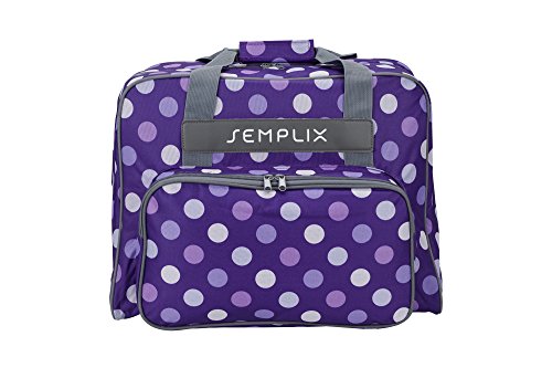 SEMPLIX Nähmaschinentasche Polka Dots 45x34x24 | stabile Transport und Aufbewahrungs Tasche in vielen frischen Farben, für alle gängigen Haushaltsnähmaschinen von SEMPLIX