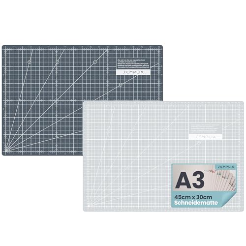 SEMPLIX Selbstheilende Schneidematte A3 in Grün, Rosa, Grau, Türkis, Lila. Ideal fürs Basteln, Nähen und Patchworken. 45x30 Beidseitig Bedruckt. Vorderseite cm, Rückseite inch Bemaßung SEMPLIX Selbstheilende Schneidematte A3 in Grün, Rosa, Grau, Türkis, Lila. Ideal fürs Basteln, Nähen und Patchworken. 45x30 Beidseitig Bedruckt. Vorderseite cm, Rückseite inch Bemaßung von SEMPLIX
