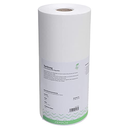 SEMPLIX Tear-Strong starkes Stickvlies - zum Wegreißen für schwere Stoffe und dichte Stickmuster (weiß, 33 cm x 100 m) von SEMPLIX
