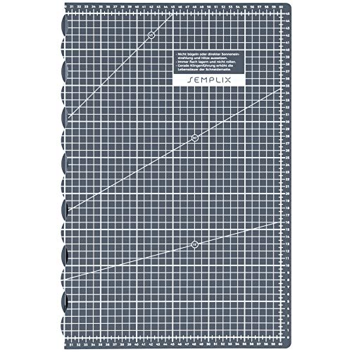 SEMPLIX faltbare Schneidematte A2 - Ideal für Bastel- Näh und Patchworkarbeiten (60 x 45 cm) (grau) (Anthrazit) von SEMPLIX