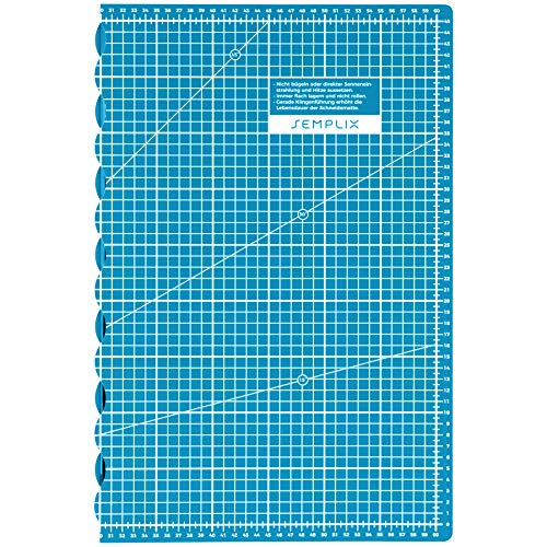 SEMPLIX faltbare Schneidematte A2 - Ideal für Bastel- Näh und Patchworkarbeiten (60 x 45 cm) (grau) (Petrol) von SEMPLIX