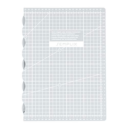 SEMPLIX selbstheilende Faltbare Schneidematte A3 in Petrol, Rosa, Dunkelgrau, Türkis, Beere, Hellgrau. Ideal für Bastel- Näh und Patchworkarbeiten (45 x 30 cm) (hellgrau) von SEMPLIX