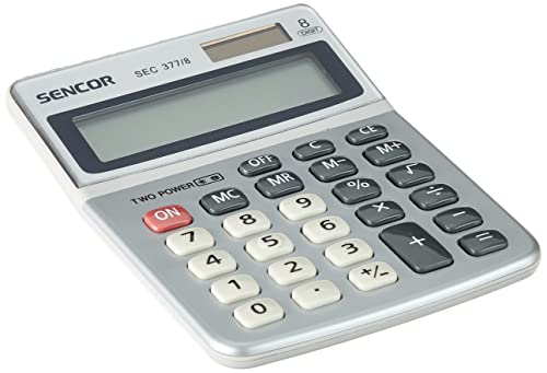 Sencor SEC 377/8 Tischrechner, Großes 8-stelliges LCD-Display, Wurzelberechnung, Prozentrechnung, Unabhängiger 4-Taste-Speicher, calculator, weiss Sencor SEC 377/8 Tischrechner, Großes 8-stelliges LCD-Display, Wurzelberechnung, Prozentrechnung, Unabhängiger 4-Taste-Speicher, calculator, weiss von SENCOR