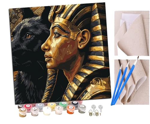 Malen Nach Zahlen Erwachsene Ägyptischer Pharao und Anubis (2) DIY handgemaltes Ölgemälde Set für Anfänger und Erwachsene, Acrylfarbe, Kindergemälde, Kreative Heimdekoration, Geschenk, Weihnachten von SENDJJ