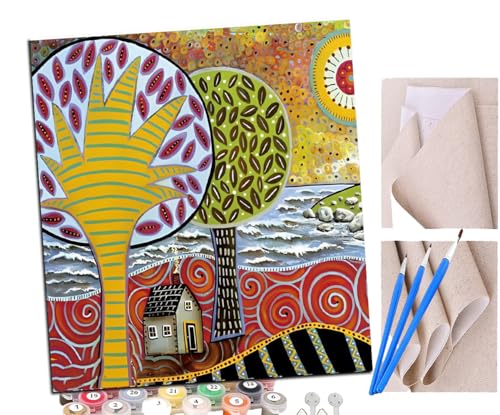 Malen Nach Zahlen Erwachsene Abstrakte Baumanimationskunst Kinderzeichnung DIY handgemaltes Ölgemälde Set für Anfänger und Erwachsene, Acrylfarbe, Kindergemälde, Kreative Heimdekoration Malen Nach Zahlen Erwachsene Abstrakte Baumanimationskunst Kinderzeichnung DIY handgemaltes Ölgemälde Set für Anfänger und Erwachsene, Acrylfarbe, Kindergemälde, Kreative Heimdekoration von SENDJJ