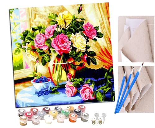 Malen Nach Zahlen Erwachsene Blume Blüte Blumenvase DIY handgemaltes Ölgemälde Set für Anfänger und Erwachsene, Acrylfarbe, Kindergemälde, Kreative Heimdekoration, Geschenk, Weihnachten Malen Nach Zahlen Erwachsene Blume Blüte Blumenvase DIY handgemaltes Ölgemälde Set für Anfänger und Erwachsene, Acrylfarbe, Kindergemälde, Kreative Heimdekoration, Geschenk, Weihnachten von SENDJJ