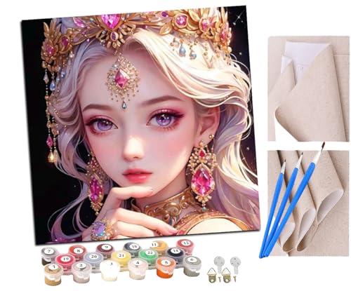 Malen Nach Zahlen Erwachsene Fantasy Anime Mädchen(8) DIY handgemaltes Ölgemälde Set für Anfänger und Erwachsene, Acrylfarbe, Kindergemälde, Kreative Heimdekoration, Geschenk, Weihnachten von SENDJJ