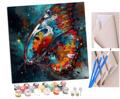Malen Nach Zahlen Erwachsene Farbe Schmetterling(4) DIY handgemaltes Ölgemälde Set für Anfänger und Erwachsene, Acrylfarbe, Kindergemälde, Kreative Heimdekoration, Geschenk, Weihnachten von SENDJJ