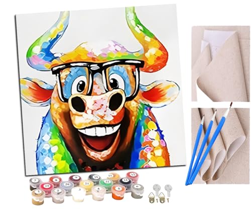 Malen Nach Zahlen Erwachsene Glückliche Tierkuh DIY handgemaltes Ölgemälde Set für Anfänger und Erwachsene, Acrylfarbe, Kindergemälde, Kreative Heimdekoration, Geschenk, Weihnachten Malen Nach Zahlen Erwachsene Glückliche Tierkuh DIY handgemaltes Ölgemälde Set für Anfänger und Erwachsene, Acrylfarbe, Kindergemälde, Kreative Heimdekoration, Geschenk, Weihnachten von SENDJJ