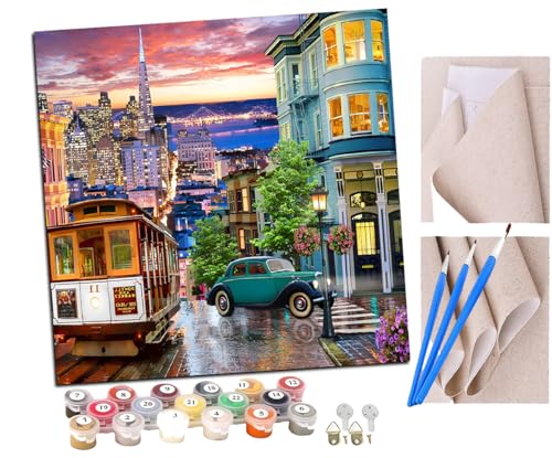Malen Nach Zahlen Erwachsene Straße DIY Handgemalt Ölgemälde Leinwand Kits Mit Pinsels und Acrylfarbe Als Geschenke und Heimdekoration Ohne Rahmen 40 x 40 cm Malen Nach Zahlen Erwachsene Straße DIY Handgemalt Ölgemälde Leinwand Kits Mit Pinsels und Acrylfarbe Als Geschenke und Heimdekoration Ohne Rahmen 40 x 40 cm von SENDJJ