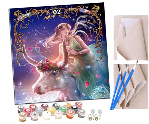 Malen nach Zahlen Kits Erwachsene und Kinder Sternbild Stier DIY Ölgemälde Digitale Leinwand Wandkunst Home Decoration - 40x40CM Malen nach Zahlen Kits Erwachsene und Kinder Sternbild Stier DIY Ölgemälde Digitale Leinwand Wandkunst Home Decoration - 40x40CM von SENDJJ