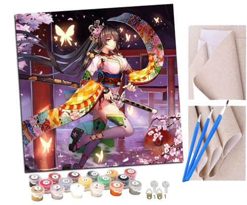 SENDJJ Malen Nach Zahlen Erwachsene Anime japanisches Mädchen Kimono Geisha 111 Bastelset Erwachsene Gemälde Leinwand 40x40 cm Mit Farbe und Pinsel - Geschenke und Maldekorationen SENDJJ Malen Nach Zahlen Erwachsene Anime japanisches Mädchen Kimono Geisha 111 Bastelset Erwachsene Gemälde Leinwand 40x40 cm Mit Farbe und Pinsel - Geschenke und Maldekorationen von SENDJJ