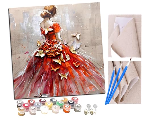 SENDJJ Malen Nach Zahlen Erwachsene Ballettfrau im roten Rock DIY Handgemalt Ölgemälde Leinwand Kits Mit Pinsels und Acrylfarbe Als Geschenke und Heimdekoration Ohne Rahmen 40 x 40 cm SENDJJ Malen Nach Zahlen Erwachsene Ballettfrau im roten Rock DIY Handgemalt Ölgemälde Leinwand Kits Mit Pinsels und Acrylfarbe Als Geschenke und Heimdekoration Ohne Rahmen 40 x 40 cm von SENDJJ