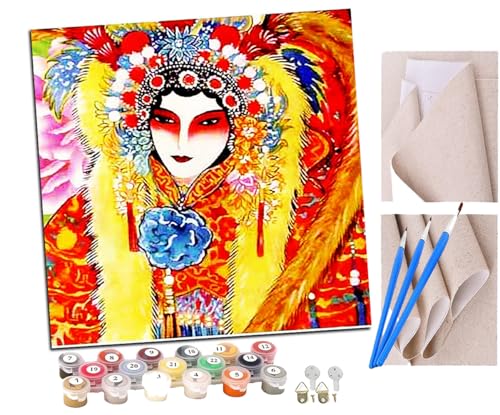 SENDJJ Malen Nach Zahlen Erwachsene Chinesisches Mädchen im Peking-Oper-Stil 022 Paint by Numbers diy GemäLde Kit mit Pinsel und Acrylfarbe Als Geschenk für Wanddeko Groß 40x40cm SENDJJ Malen Nach Zahlen Erwachsene Chinesisches Mädchen im Peking-Oper-Stil 022 Paint by Numbers diy GemäLde Kit mit Pinsel und Acrylfarbe Als Geschenk für Wanddeko Groß 40x40cm von SENDJJ