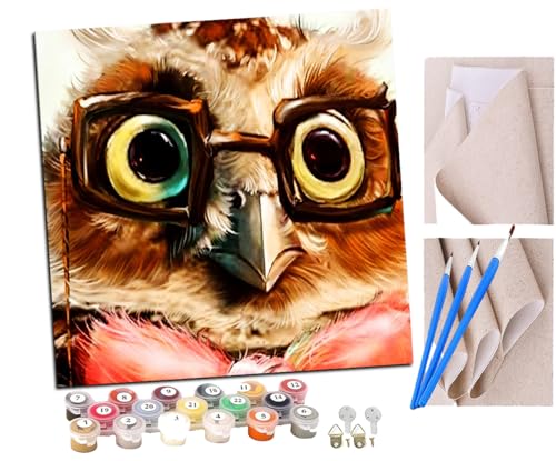 SENDJJ Malen Nach Zahlen Erwachsene Dr. Owl Brille Paint by Numbers diy GemäLde Kit mit Pinsel und Acrylfarbe Als Geschenk für Wanddeko Groß 40x40cm SENDJJ Malen Nach Zahlen Erwachsene Dr. Owl Brille Paint by Numbers diy GemäLde Kit mit Pinsel und Acrylfarbe Als Geschenk für Wanddeko Groß 40x40cm von SENDJJ