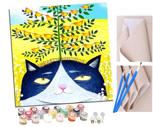 SENDJJ Malen Nach Zahlen Erwachsene Eine Katze mit einem grünen Zweig DIY Handgemalt Ölgemälde Leinwand Kits Mit Pinsels und Acrylfarbe Als Geschenke und Heimdekoration Ohne Rahmen 40 x 40 cm SENDJJ Malen Nach Zahlen Erwachsene Eine Katze mit einem grünen Zweig DIY Handgemalt Ölgemälde Leinwand Kits Mit Pinsels und Acrylfarbe Als Geschenke und Heimdekoration Ohne Rahmen 40 x 40 cm von SENDJJ