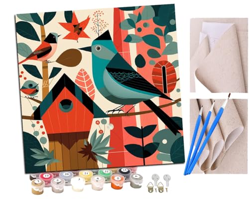 SENDJJ Malen Nach Zahlen Erwachsene Einfaches Vogelhaus Paint by Numbers diy GemäLde Kit mit Pinsel und Acrylfarbe Als Geschenk für Wanddeko Groß 40x40cm SENDJJ Malen Nach Zahlen Erwachsene Einfaches Vogelhaus Paint by Numbers diy GemäLde Kit mit Pinsel und Acrylfarbe Als Geschenk für Wanddeko Groß 40x40cm von SENDJJ