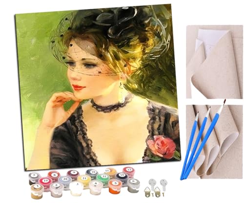 SENDJJ Malen Nach Zahlen Erwachsene Elegantes und schönes Mädchen Paint by Numbers diy GemäLde Kit mit Pinsel und Acrylfarbe Als Geschenk für Wanddeko Groß 40x40cm SENDJJ Malen Nach Zahlen Erwachsene Elegantes und schönes Mädchen Paint by Numbers diy GemäLde Kit mit Pinsel und Acrylfarbe Als Geschenk für Wanddeko Groß 40x40cm von SENDJJ
