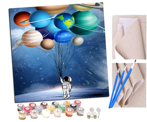 SENDJJ Malen Nach Zahlen Erwachsene Fantasie-Luftballons (6) Paint by Numbers diy GemäLde Kit mit Pinsel und Acrylfarbe Als Geschenk für Wanddeko Groß 40x40cm von SENDJJ