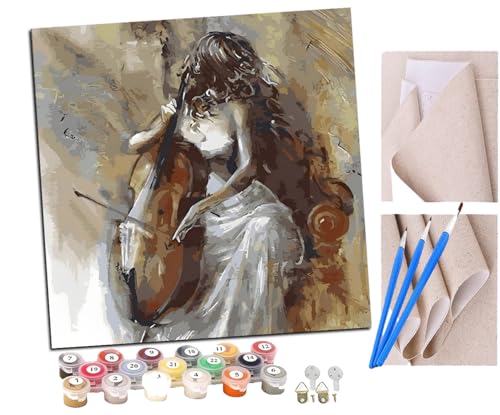 SENDJJ Malen Nach Zahlen Erwachsene Geigenmädchen Paint by Numbers diy GemäLde Kit mit Pinsel und Acrylfarbe Als Geschenk für Wanddeko Groß 40x40cm SENDJJ Malen Nach Zahlen Erwachsene Geigenmädchen Paint by Numbers diy GemäLde Kit mit Pinsel und Acrylfarbe Als Geschenk für Wanddeko Groß 40x40cm von SENDJJ