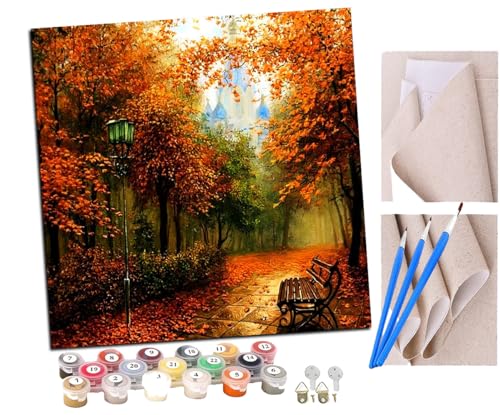 SENDJJ Malen Nach Zahlen Erwachsene Herbstwald Paint by Numbers diy GemäLde Kit mit Pinsel und Acrylfarbe Als Geschenk für Wanddeko Groß 40x40cm SENDJJ Malen Nach Zahlen Erwachsene Herbstwald Paint by Numbers diy GemäLde Kit mit Pinsel und Acrylfarbe Als Geschenk für Wanddeko Groß 40x40cm von SENDJJ