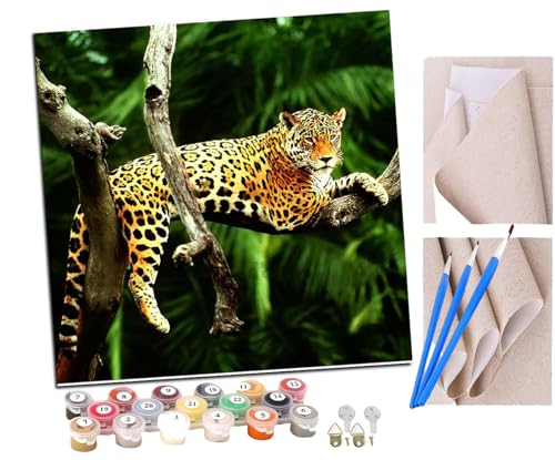 SENDJJ Malen Nach Zahlen Erwachsene Leopard Tier Wald Paint by Numbers diy GemäLde Kit mit Pinsel und Acrylfarbe Als Geschenk für Wanddeko Groß 40x40cm SENDJJ Malen Nach Zahlen Erwachsene Leopard Tier Wald Paint by Numbers diy GemäLde Kit mit Pinsel und Acrylfarbe Als Geschenk für Wanddeko Groß 40x40cm von SENDJJ