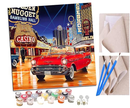 SENDJJ Malen Nach Zahlen Erwachsene Oldtimer aus Las Vegas Paint by Numbers diy GemäLde Kit mit Pinsel und Acrylfarbe Als Geschenk für Wanddeko Groß 40x40cm SENDJJ Malen Nach Zahlen Erwachsene Oldtimer aus Las Vegas Paint by Numbers diy GemäLde Kit mit Pinsel und Acrylfarbe Als Geschenk für Wanddeko Groß 40x40cm von SENDJJ