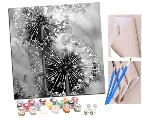 SENDJJ Malen Nach Zahlen Erwachsene Schwarze Löwenzahn-Kunstpflanze DIY Handgemalt Ölgemälde Leinwand Kits Mit Pinsels und Acrylfarbe Als Geschenke und Heimdekoration Ohne Rahmen 40 x 40 cm SENDJJ Malen Nach Zahlen Erwachsene Schwarze Löwenzahn-Kunstpflanze DIY Handgemalt Ölgemälde Leinwand Kits Mit Pinsels und Acrylfarbe Als Geschenke und Heimdekoration Ohne Rahmen 40 x 40 cm von SENDJJ