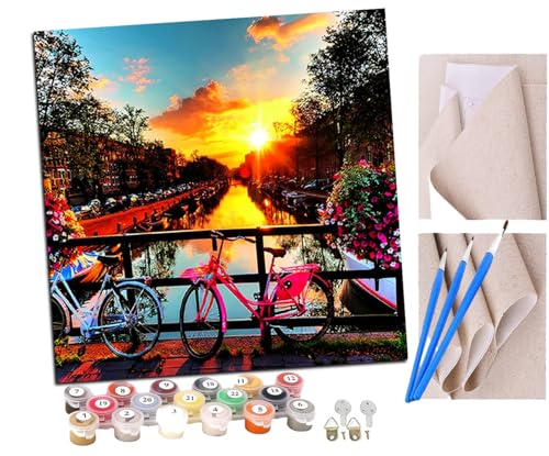 SENDJJ Malen Nach Zahlen Erwachsene Sonnenaufgang und Fahrrad Bastelset Erwachsene Gemälde Leinwand 40x40 cm Mit Farbe und Pinsel - Geschenke und Maldekorationen SENDJJ Malen Nach Zahlen Erwachsene Sonnenaufgang und Fahrrad Bastelset Erwachsene Gemälde Leinwand 40x40 cm Mit Farbe und Pinsel - Geschenke und Maldekorationen von SENDJJ