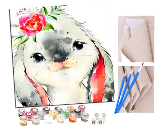 SENDJJ Malen Nach Zahlen Erwachsene Tier Blumen Kaninchen Bastelset Erwachsene Gemälde Leinwand 40x40 cm Mit Farbe und Pinsel - Geschenke und Maldekorationen SENDJJ Malen Nach Zahlen Erwachsene Tier Blumen Kaninchen Bastelset Erwachsene Gemälde Leinwand 40x40 cm Mit Farbe und Pinsel - Geschenke und Maldekorationen von SENDJJ