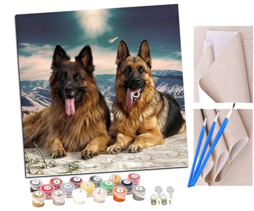 SENDJJ Malen Nach Zahlen Erwachsene Tier Hund streckt Zunge heraus (2) DIY Handgemalt Ölgemälde Leinwand Kits Mit Pinsels und Acrylfarbe Als Geschenke und Heimdekoration Ohne Rahmen 40 x 40 cm von SENDJJ