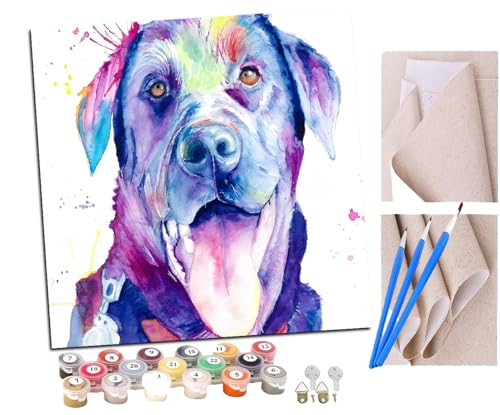 SENDJJ Malen Nach Zahlen Erwachsene Tierischer bunter Hund Bastelset Erwachsene Gemälde Leinwand 40x40 cm Mit Farbe und Pinsel - Geschenke und Maldekorationen SENDJJ Malen Nach Zahlen Erwachsene Tierischer bunter Hund Bastelset Erwachsene Gemälde Leinwand 40x40 cm Mit Farbe und Pinsel - Geschenke und Maldekorationen von SENDJJ
