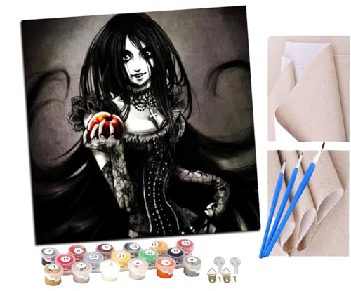 SENDJJ Malen Nach Zahlen Erwachsene Vampirengel Elfenmädchen 256 DIY Handgemalt Ölgemälde Leinwand Kits Mit Pinsels und Acrylfarbe Als Geschenke und Heimdekoration Ohne Rahmen 40 x 40 cm von SENDJJ