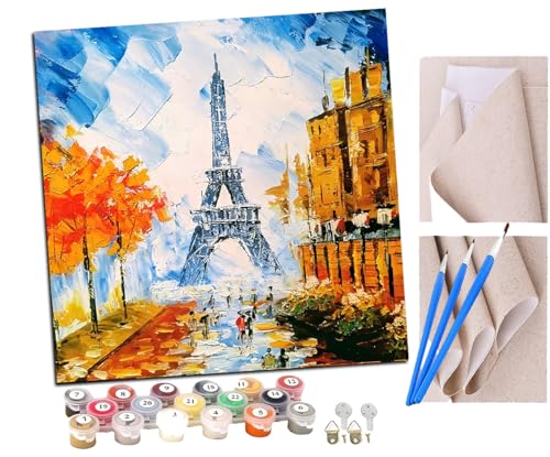 SENDJJ Malen nach Zahlen Eiffelturm im Herbst Kits für Anfänger Erwachsene DIY Art Decor Handgemalte Malerei nach Zahlen Kreatives Geschenk Home Decoration 16x16 Zoll SENDJJ Malen nach Zahlen Eiffelturm im Herbst Kits für Anfänger Erwachsene DIY Art Decor Handgemalte Malerei nach Zahlen Kreatives Geschenk Home Decoration 16x16 Zoll von SENDJJ