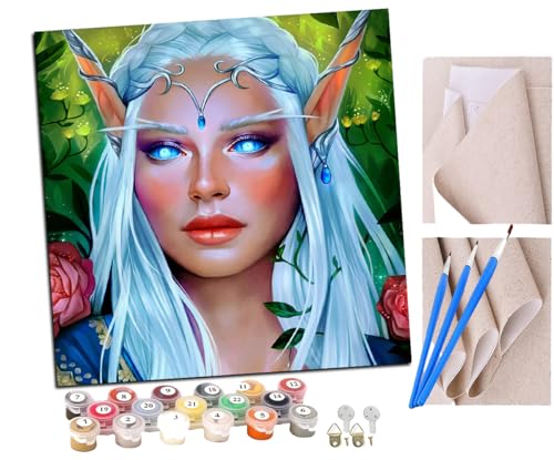 SENDJJ Malen nach Zahlen Kits Erwachsene und Kinder Vampirengel Elfenmädchen (187) DIY Ölgemälde Digitale Leinwand Wandkunst Home Decoration - 40x40CM von SENDJJ