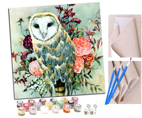 SENDJJ Malen nach Zahlen Vintage Eule Tier Rose Blume Kits für Anfänger Erwachsene DIY Art Decor Handgemalte Malerei nach Zahlen Kreatives Geschenk Home Decoration 16x16 Zoll SENDJJ Malen nach Zahlen Vintage Eule Tier Rose Blume Kits für Anfänger Erwachsene DIY Art Decor Handgemalte Malerei nach Zahlen Kreatives Geschenk Home Decoration 16x16 Zoll von SENDJJ