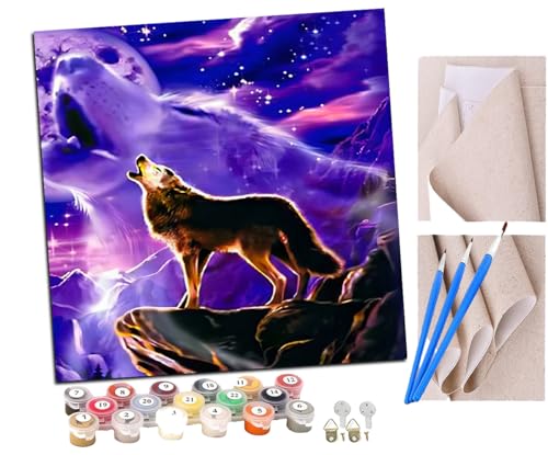 SENDJJ Malen nach Zahlen Wolf Tiere der Schneelandschaft Kits für Anfänger Erwachsene DIY Art Decor Handgemalte Malerei nach Zahlen Kreatives Geschenk Home Decoration 16x16 Zoll SENDJJ Malen nach Zahlen Wolf Tiere der Schneelandschaft Kits für Anfänger Erwachsene DIY Art Decor Handgemalte Malerei nach Zahlen Kreatives Geschenk Home Decoration 16x16 Zoll von SENDJJ