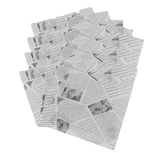 SENECESLI Sandwichpapier, Wrapper -Fett Proof Praktische 500 Blätter Zum Backen von Brot (Weißer Zeitungsdruck) von SENECESLI
