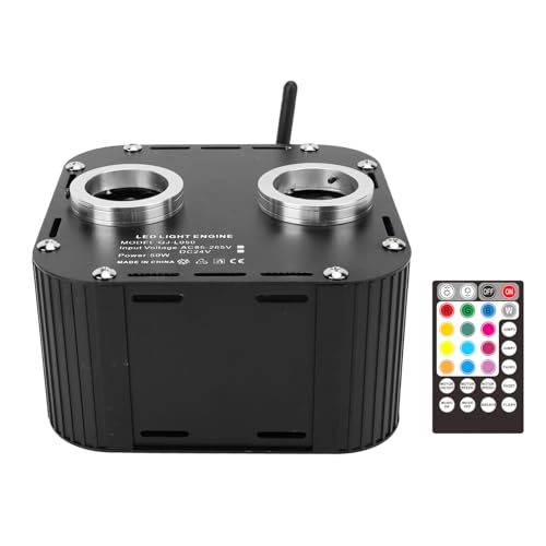 SENECESLI Twinkle Glasfaserlicht, RGB -Glasfaser -Deckenleuchte 50W Fernbedienung Doppelportweite Anwendung für Heimkino (EU-Stecker) von SENECESLI