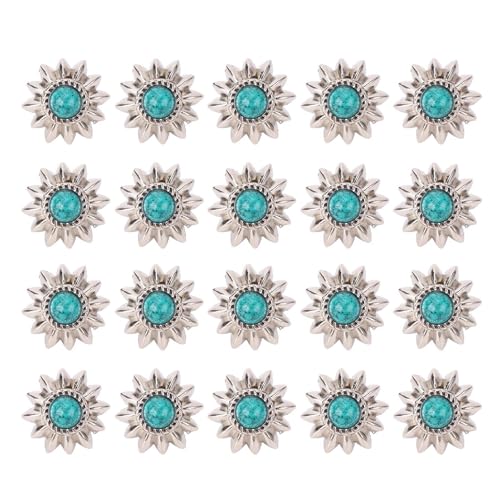 SENECESLI Vintage Decorative Schnalle, Faux Türkiser Schraubenschnalle Elegant Einfach mit Multifunktionalen 20 -Sets Klare Texturdetails für Hüte (GREEN) von SENECESLI